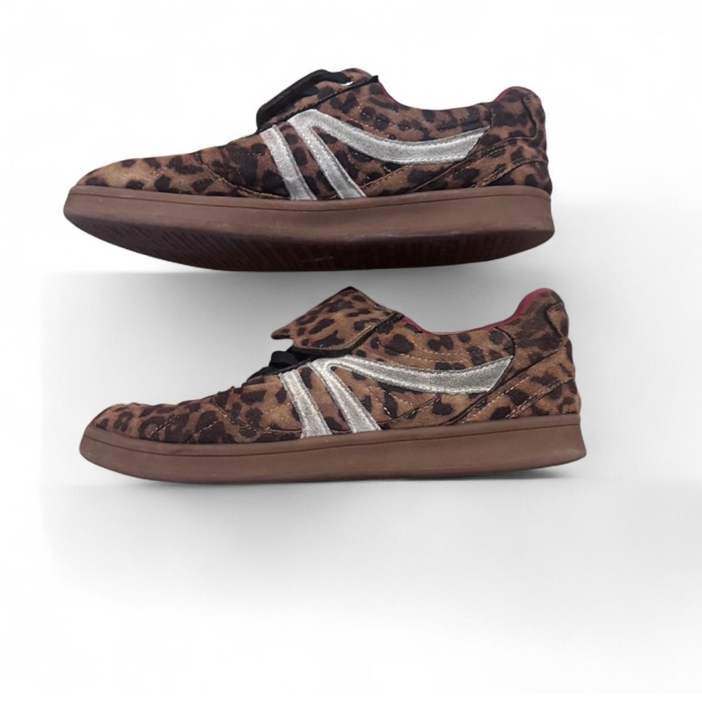 Steve Madden Leopard Print Sneakers with Silver Stripes
